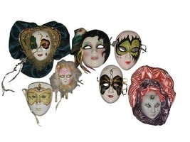 Lot Of 7 Vintage Venetian Carnival /Mardi Gras Ceramic Mask - €32,73 EUR
