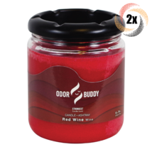 2x Candles Odor Buddy Red Wine Scented Odor Eliminator Candle & Ashtray | 12oz - £26.97 GBP