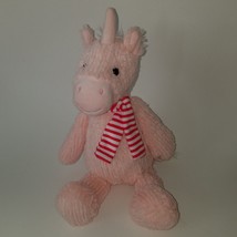 Manhattan Toy Co 2017 Pink Unicorn Plush 12" Stuffed Toy Lovey Red White Scarf - $14.80