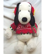 VINTAGE MACYS Peanuts Gang SNOOPY IN SWEATER &amp; EARMUFFS 19&quot; Plush STUFFE... - $67.91 CAD