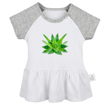 Babies Nature Aloe Vera Pattern Dresses Newborn Baby Princess Dress Kids Skirts - £10.48 GBP
