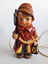 Vintage porcelain figurine - Goebel Hummel lamp - boy with an ax  - 20.5 cm. - £74.74 GBP