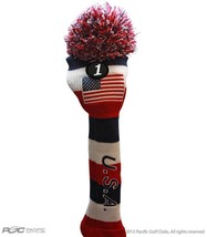 womens golf driver headcover USA Red White Blue US KNIT Head Headcovers Cover - $43.59