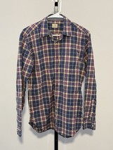 J Crew Shirt Men Small Adult Blue Purple Button Down Outdoors  Plaid - £11.21 GBP