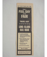 1964 World&#39;s Fair Ad Long Island Rail Road Enjoy a Full Day at the Fair ... - $10.96 CAD