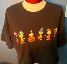 T-shirt Halloween Charlie Brown Lucy Snoopy Peanuts Woodstock Adult XL Cut Off - £14.05 GBP