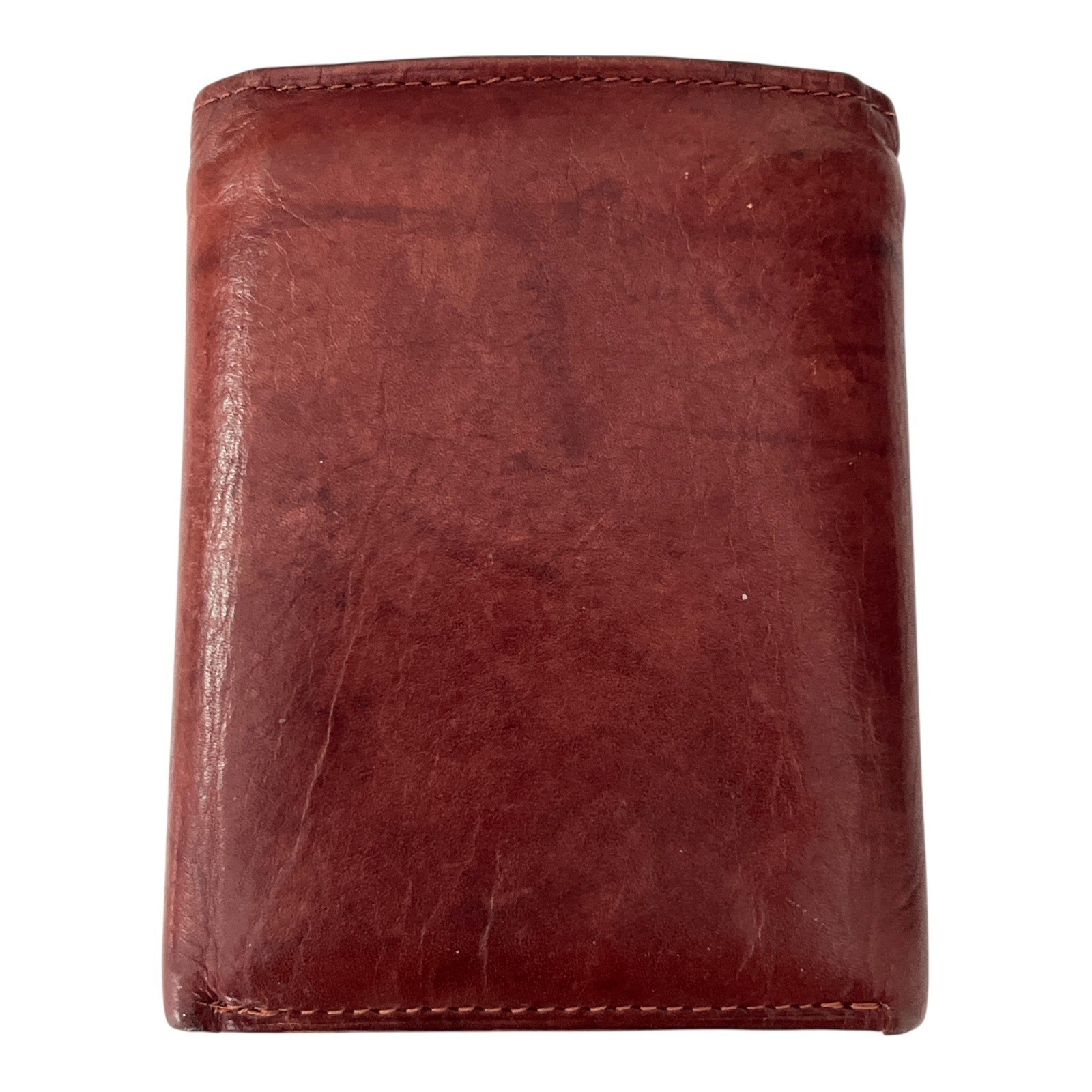 VTG Brown Genuine Leather Trifold Wallet with Zip Pocket โ Made in India Item image 2