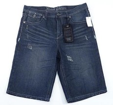 Xtreme Couture Premium Vintage Distressed Blue Denim Jeans Shorts Men&#39;s NWT - £51.34 GBP