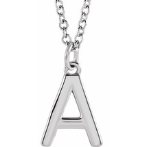 Precious Stars Unisex 14K White Gold Initial A Dangle Necklace - £206.65 GBP