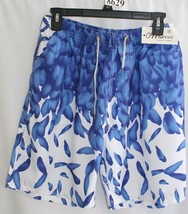 CLASSIC BLUE WHITE  GEO DESIGN  SWIM SHORTS SZ XL #8629 - £13.08 GBP