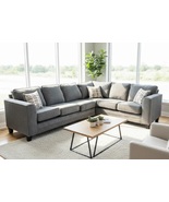 Sedrina Modern Grey Fabric L-Shaped Sectional Sofa - $1,599.00