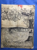 Comfort Equipment Owners Manual Multi-Purpose Field Sprayer Vintage - $19.78