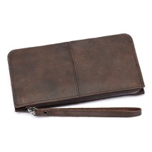  leather Retro Crazy Horse soft Leather Men and Women Long Wallet First Layer Cl - £90.88 GBP