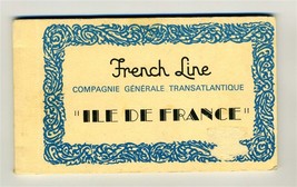 French Line Booklet of Ile De France  Sepia Tone Postcards 1927 and 1949 - £29.55 GBP