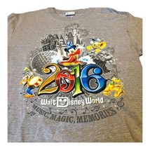 Walt Disney World 2016 Music Magic Memories Grey Graphic T-Shirt Size Large - £16.91 GBP