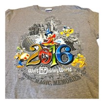 Walt Disney World 2016 Music Magic Memories Grey Graphic T-Shirt Size Large - £17.11 GBP