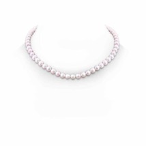 ANGARA 7-8mm, 18&quot; Single Strand Freshwater Pearl Necklace in 14K Solid Gold - £332.24 GBP