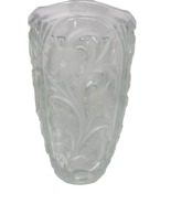 Libs Bohemian Glass Vase Floral Design Clear 8&quot; - $29.85 CAD
