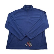 Chaps 1/4 Zip Mock Neck Microfleece Mens XXL Blue Base Layer Grid NWT - $34.29