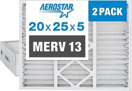 Aerostar 20X25X5 Air Filter Merv 13,, Actual Size: 19.88&quot; X 24.75&quot; X 4.38&quot; - £59.79 GBP