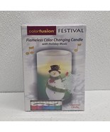 Colorfusion Festival Flameless Musical Color Changing Candle Snowman - $34.55