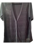 Talbots Cardigan Short Sleeve Button Down Navy Blue - Size X - $40.78 CAD