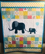 Elephant Baby/Toddler Quilt - £43.00 GBP