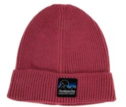 AVALANCHE Outdoor Co. ~ ROSE ~ Logo Patch Beanie ~ Cuffed ~ Knit ~ Acrylic Hat - £15.02 GBP