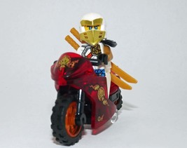 Toys Zane Ninjago with Motorcycle Minifigure Custom - £6.72 GBP