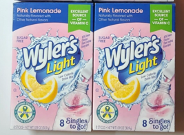 2-PACK Wyler&#39;s Light Pink Lemonade Drink Mix Singles To Go Packets SAME-... - £7.11 GBP