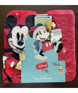 DISNEY Mickey Mouse Christmas Super Soft Travel Blanket 45&quot; X 55&quot; Red - €11,37 EUR