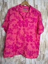 Marsh Landing II Shirt 1X Hawaiian Short Sleeve Rayon Coral Pink - $334.80 MXN