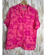 Marsh Landing II Shirt 1X Hawaiian Short Sleeve Rayon Coral Pink - $334.80 MXN