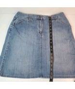 VTG Talbots Denim Straight Skirt Women Size 8 Blue Pockets Stretch Cotto... - £13.95 GBP