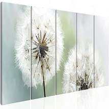 Tiptophomedecor Stretched Canvas Botanical Art - Soft Dandelions 5 Piece - Stret - £115.87 GBP