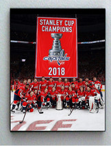 Framed Washington Capitals Team Photo Stanley Cup Banner Championship bi... - $19.19