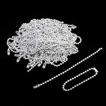 10 Ball Key Chains White Keychain Making DIY 2.4mm 4.72&quot; Bead Chains Lot - £5.82 GBP