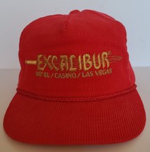 Vintage Excalibur Las Vegas Casino Embroidered Corduroy Snapback Hat - £18.98 GBP