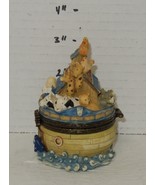 Noah&#39;s Ark Trinket Box Multi Color Blue Brown 3” Tall - $14.80