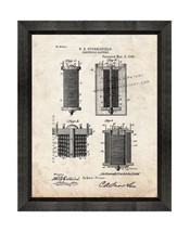 Electrical Battery Patent Print Old Look with Beveled Wood Frame - £19.62 GBP+