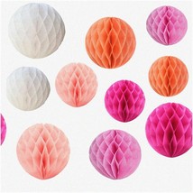 Honeycomb Harmony: 10pcs Party Pom Poms - Vibrant Tissue Paper Balls for... - $40.58