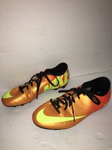 Youth NIKE MERCURIAL Soccer Cleats Shoes Unisex Sz 5Y VGC Orange Yellow-... - $34.53