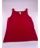 Chicos Silk Blend Tank Top Womens Size 2 Red Sleeveless Shirt Casual Plain - $23.96 CAD