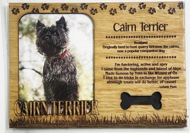 Cairm Terrier Dog Profile Laser Engraved Wood Picture Frame Magnet - £10.82 GBP