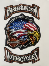 Harley - Davidson American style eagle patches - 12&#39;&#39; Large Patch - 3 Pcs Set - £27.49 GBP