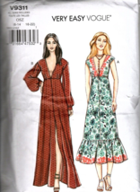 Very Easy Vogue V9311 Misses Dress Size 6 to 22 Sewing Pattern - £14.52 GBP