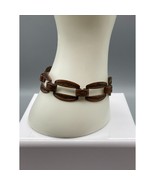 Vintage Stamped Copper Bracelet with Book Chain Linked Open Panels, Sout... - £31.01 GBP