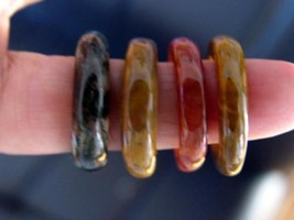 DIFFERENT 4COLORS AGATE ONYX JADE BAND GEMSTONE RING - $0.00 MXN