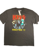 Kiss Classic World Tour &#39;77 Rock T-Shirt Mens Vintage Style Size XL  - £10.08 GBP