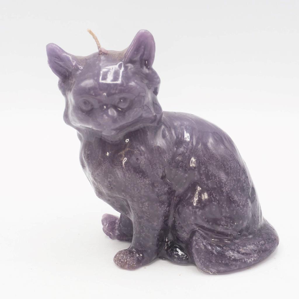 Primary image for Purple Cat Kitten Candle Figure